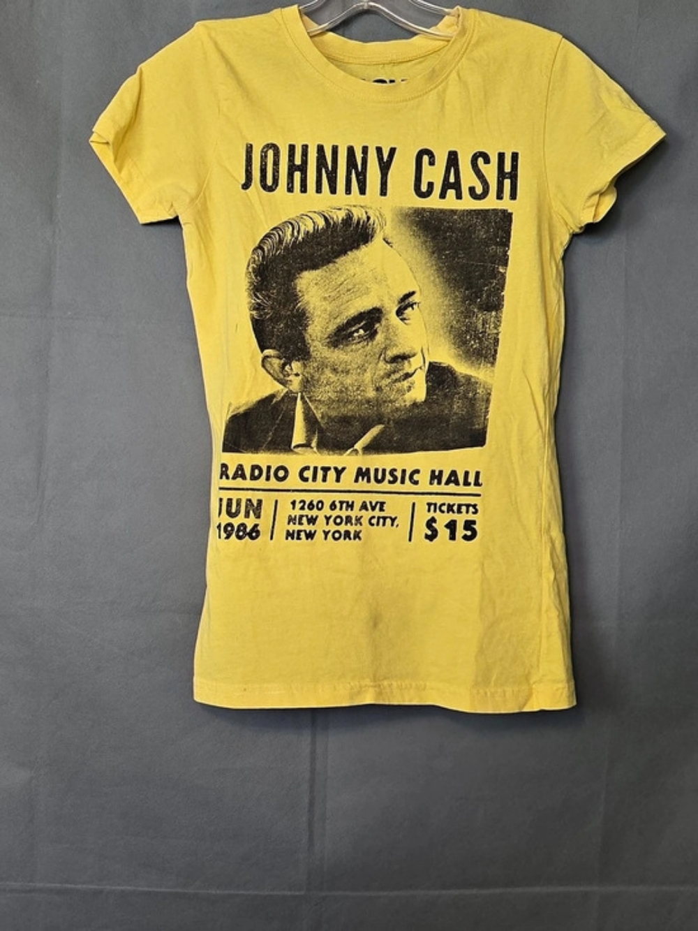 Johnny Cash Radio City Music Hall graphic tee Graphic Short Sleeve Tee in Yellow